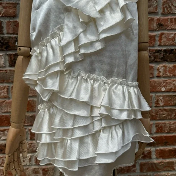 Romeo & Juliet Couture ruffled ivory satin blouse / L / Excellent condition - Picture 6 of 15